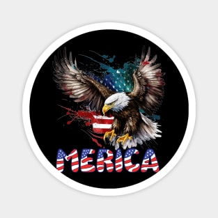 4th Of July Merica Patriotic USA Flag Bald Eagle Magnet